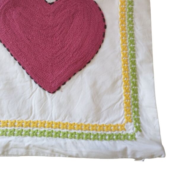 Pottery Barn Teen Pillow Cover Love Hug Planet Tree Embroidered Organic Cotton. - Picture 6 of 16